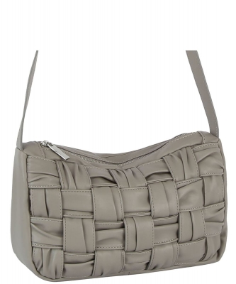Fashion Faux Woven Crossbody Bag GLE-0101 GRAY